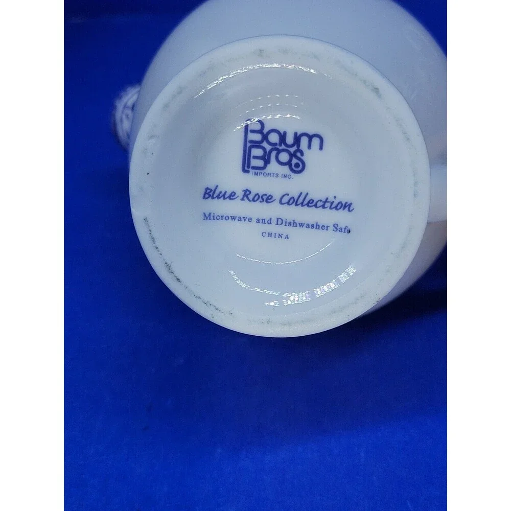 Baum Brothers Formalities Blue Rose Coffee Pot  Sugar & Creamer Set